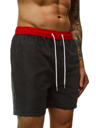 Spodenki kąpielowe męskie czarno-czerwone OZONEE ST005-4