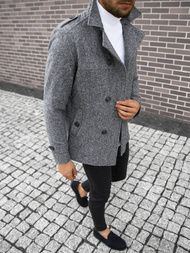 Пальто чоловіче сірий/2 OZONEE O/5627