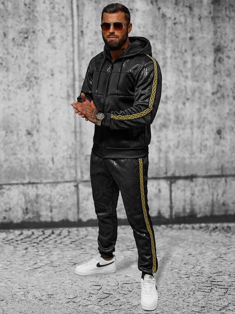 Komplet dresowy męski czarny OZONEE JS/3C555