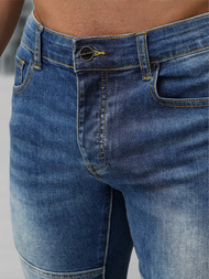 Spodnie jeansowe męskie slim fit ciemno-niebieskie OZONEE NB/MP0082BS