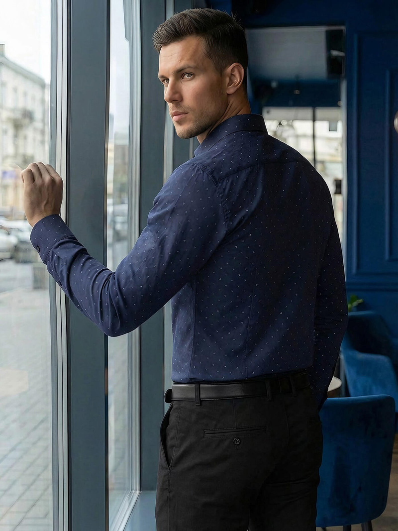 Cорочка чоловіча tемно-cиня OZONEE V/V181Z