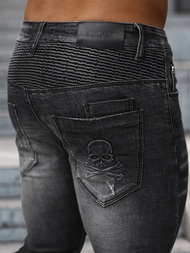 Spodnie jeansowe męskie slim fit czarne OZONEE NB/MP0070N