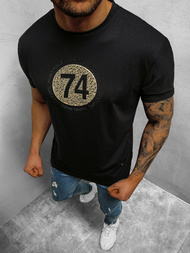 T-Shirt męski czarny OZONEE NB/3003