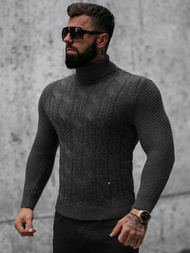 Sweter męski golf grafitowy OZONEE NB/MM6012/3Z