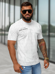 T-shirt męski regular fit biały OZONEE O/QQ1530