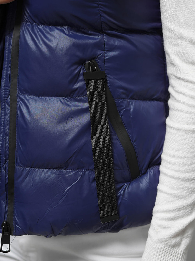 Стьобаний жіночий жилет tемно-cиня OZONEE JS/5M3133/215