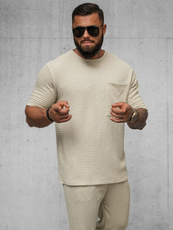 T-shirt męski beżowy OZONEE O/Y960T