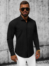 Koszula męska czarna OZONEE O/3778