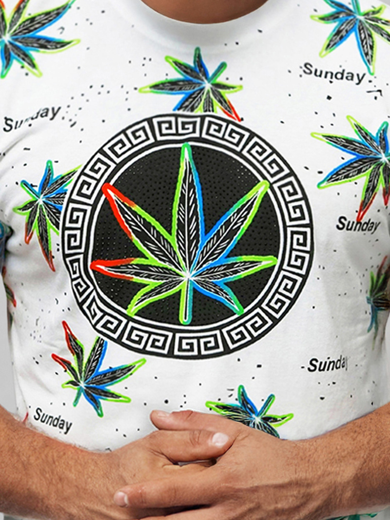 T-shirt męski z nadrukiem biały OZONEE O/T136/1Z