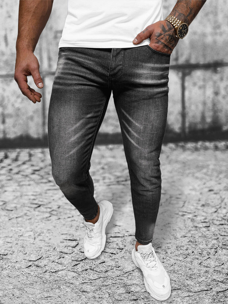Spodnie jeansowe męskie czarne OZONEE NB/MP0199N
