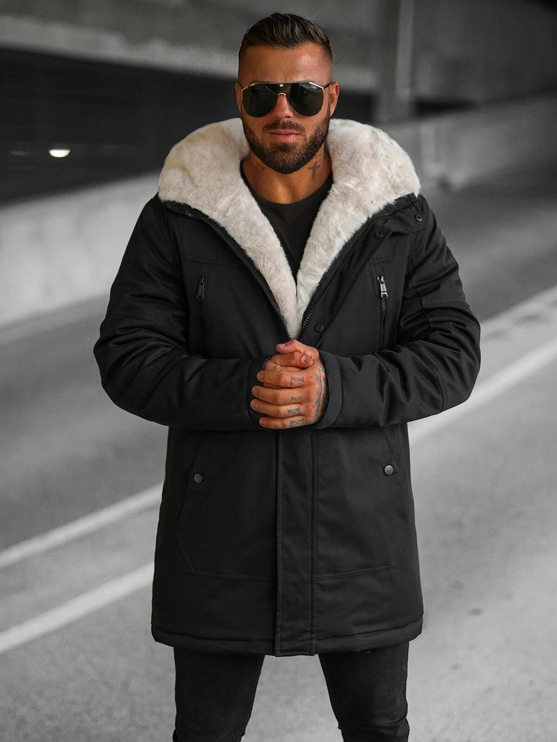 Kurtka zimowa męska czarna OZONEE JS/22M315/392Z