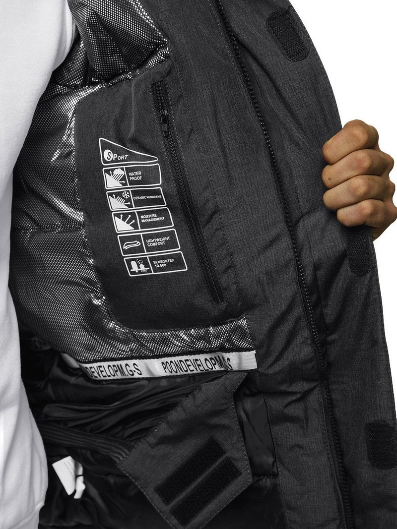 Kurtka zimowa męska grafitowa OZONEE O/9804