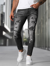 Spodnie jeansowe męskie slim fit czarne OZONEE NB/MP0152NZ