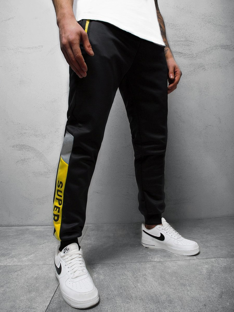 Spodnie dresowe męskie czarne OZONEE JS/K50007