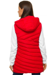 Стьобаний жіночий жилет червоний OZONEE N/6805/3