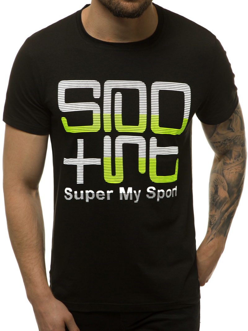 T-Shirt męski czarny OZONEE JS/M18323