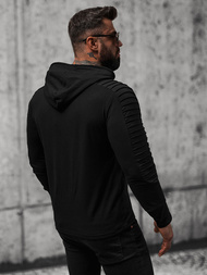 Longsleeve męski z kapturem czarny OZONEE O/B258
