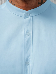 Koszula męska ze stójką błękitna OZONEE O/V36