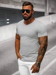 T-shirt męski bez nadruku szary OZONEE JS/712007Z