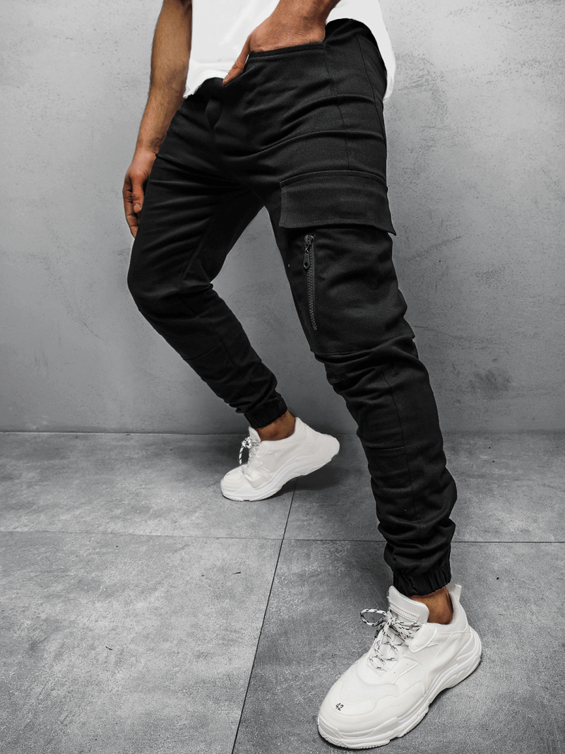 Штани чоловічі джоггери Чорнi OZONEE O/11104