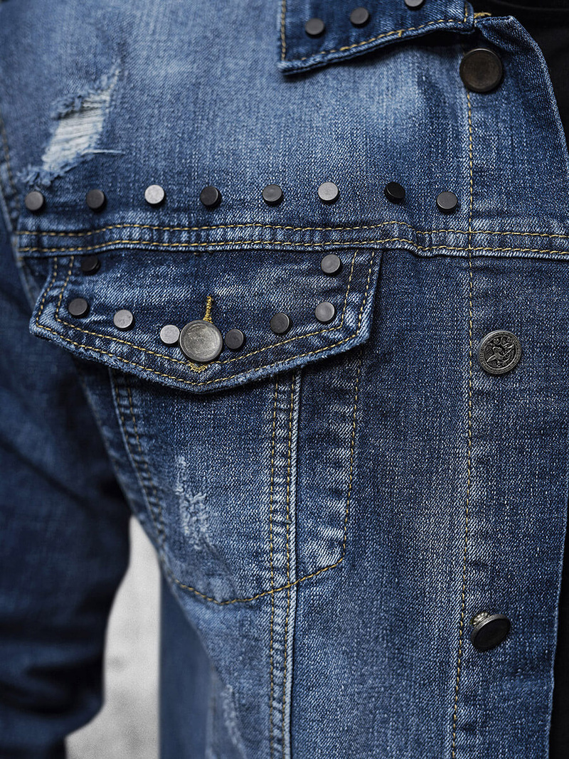 Чоловіча джинсова куртка Синя OZONEE NB/MJ504BZ