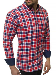 Koszula męska w kratę OZONEE EP/K02Z