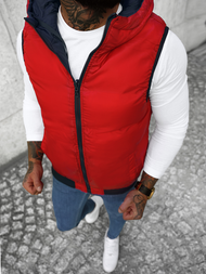 Kamizelka męska dwustronna z kapturem granatowa OZONEE N/7127