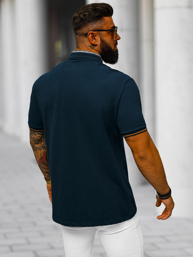 Футболка Поло Чоловіча Tемно-Cиня OZONEE O/DA799