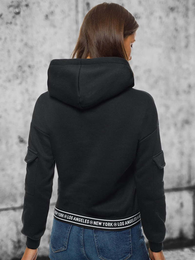 Bluza z kapturem damska czarna OZONEE JS/B26030