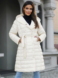 Жіноче пальто екрю OZONEE JS/5M3159/254