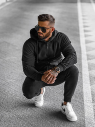 Komplet dresowy męski ocieplany czarny OZONEE O/3A150Z