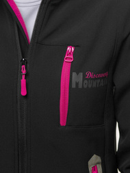 Kurtka softshell damska z kapturem czarna OZONEE JS/HH029/1