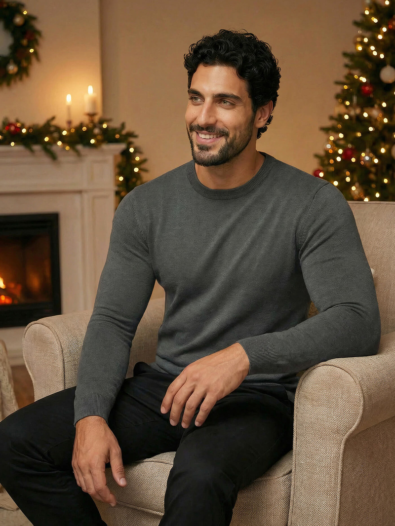 Sweter męski grafitowy OZONEE NB/MMB602/3Z