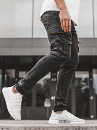 Spodnie jeansowe joggery męskie czarne OZONEE G/1081