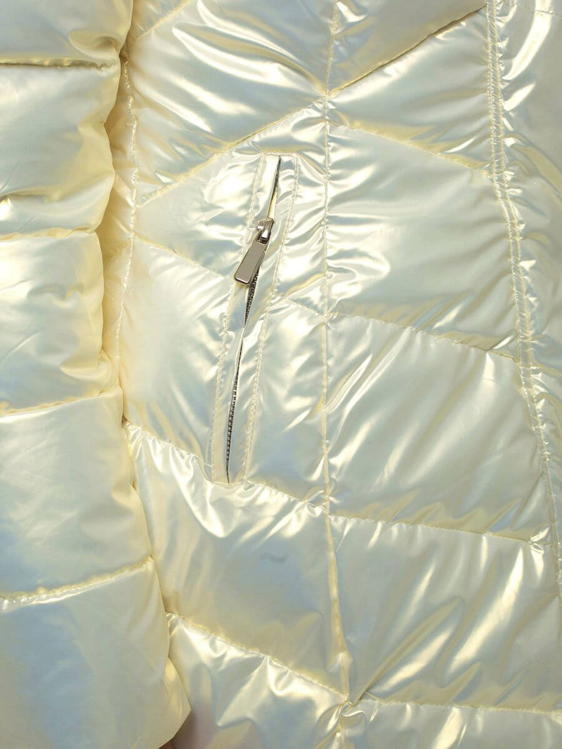 Kurtka zimowa damska parka z futerkiem biała OZONEE O/DK026/10