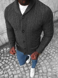 Sweter męski kardigan grafitowy OZONEE NB/MM6017/3