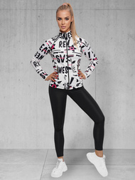 Komplet sportowy damski dwuczęściowy biało-czarny OZONEE O/20730