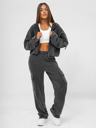 Komplet dresowy damski dwuczęściowy czarny OZONEE JS/M60051AB