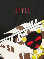 T-Shirt męski z nadrukiem czarny OZONEE JS/KS2371