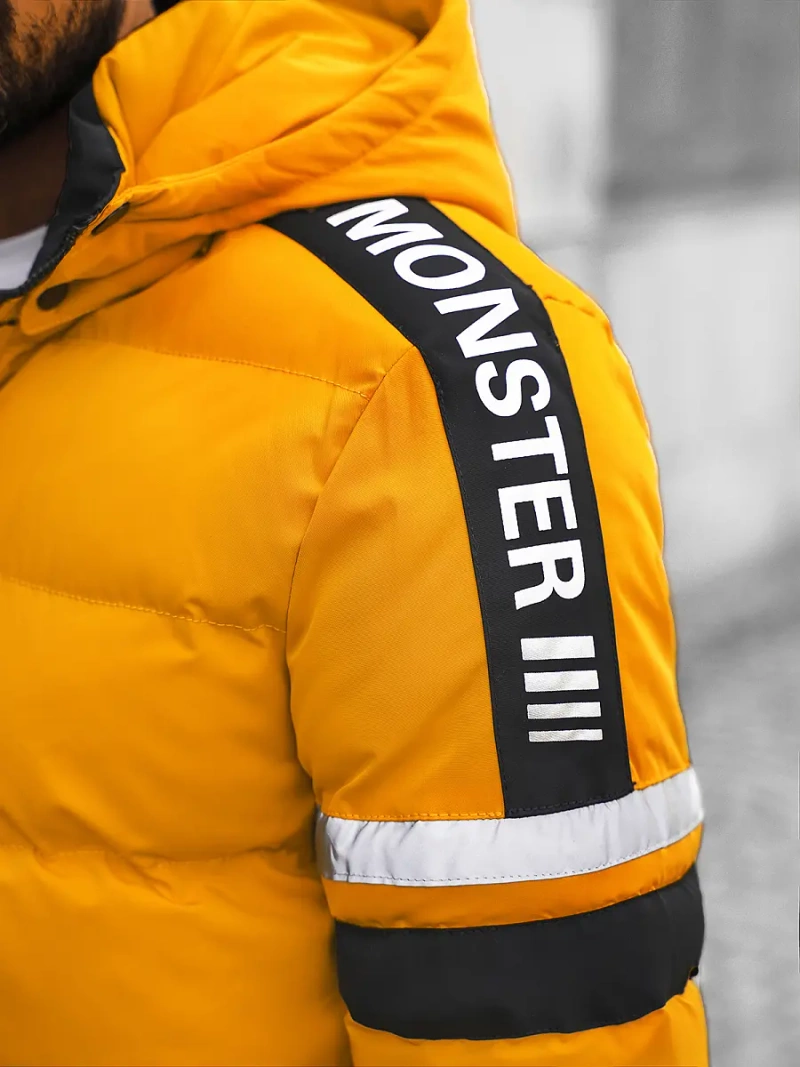 Kurtka zimowa męska pikowana żółta OZONEE JS/M8103