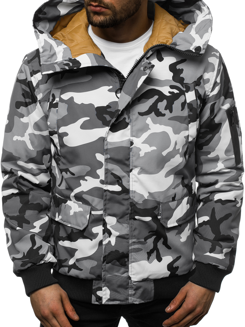 Kurtka zimowa męska moro-szara OZONEE JS/2019005