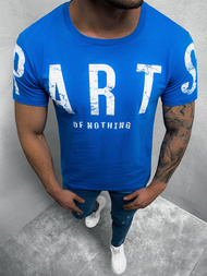 T-Shirt męski z nadrukiem niebieski OZONEE O/1180Z