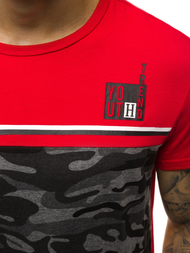 T-Shirt męski czerwony OZONEE JS/SS10979