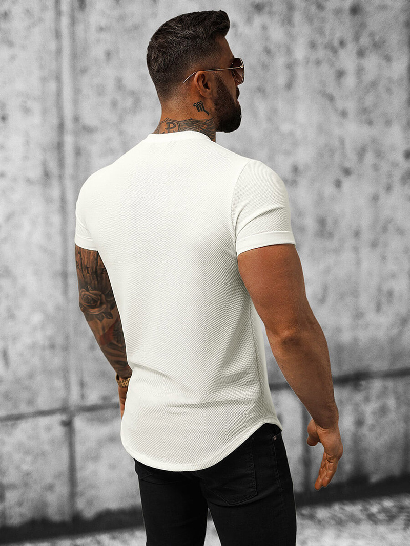 T-shirt męski biały OZONEE O/P1131