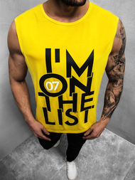 T-Shirt bez rękawów męski żółty OZONEE JS/KS2078Z