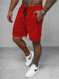 Spodenki dresowe męskie czerwone OZONEE JS/17K532/18