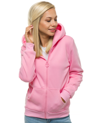 Bluza rozpinana damska różowa OZONEE JS/KSW3018