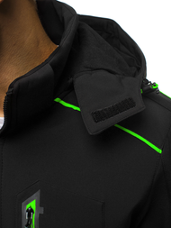 Kurtka męska softshell czarno-zielona OZONEE GE/12259