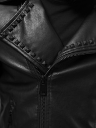 Kurtka skórzana męska czarna OZONEE O/8902