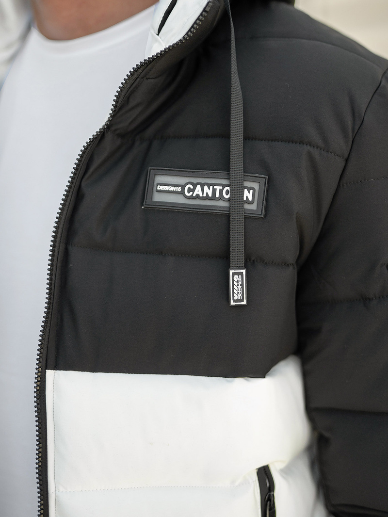 Kurtka zimowa męska czarno-biała OZONEE JS/31M5083/281